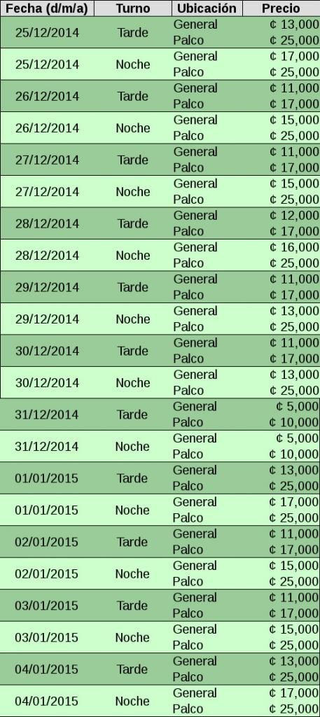 Precios entradas | Redondel de toros de Zapote 2014-2015 Precios entradas | Redondel de toros de Zapote 2014-2015