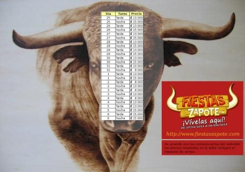 Entradas toros Zapote 2012 precios entradas toros zapote 2012
