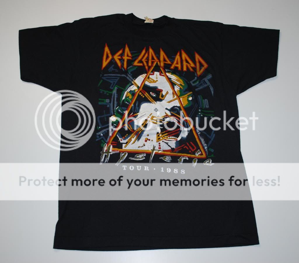 VINTAGE DEF LEPPARD HYSTERIA TOUR T  SHIRT 1980S 1988 L ORIGINAL 