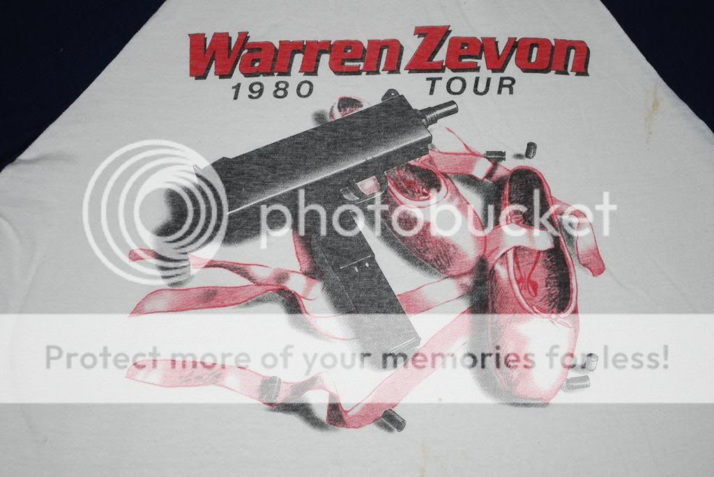 ORIGINAL VINTAGE WARREN ZEVON TOUR T  SHIRT 1980 L  