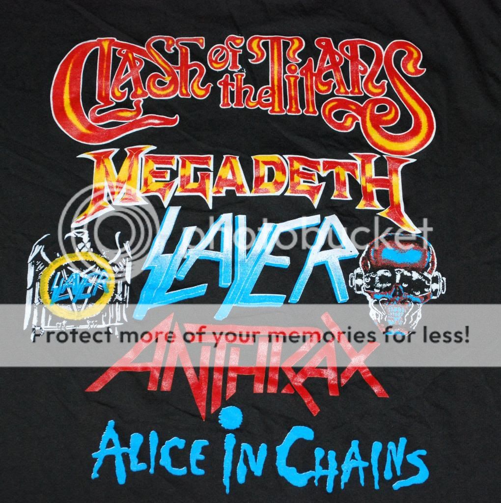 VTG MEGADETH ANTHRAX SLAYER ALICE CHAINS SHIRT 1990 XL  