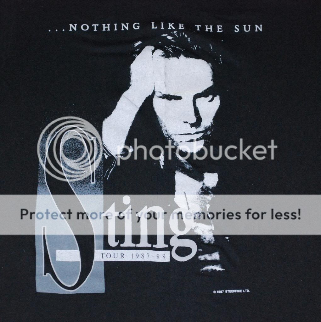 Vintage Sting Nothing Like The Sun Tour T Shirt 1987 L