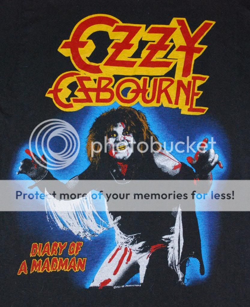 VINTAGE OZZY OSBOURNE DIARY OF A MADMAN SHIRT 1981 M  